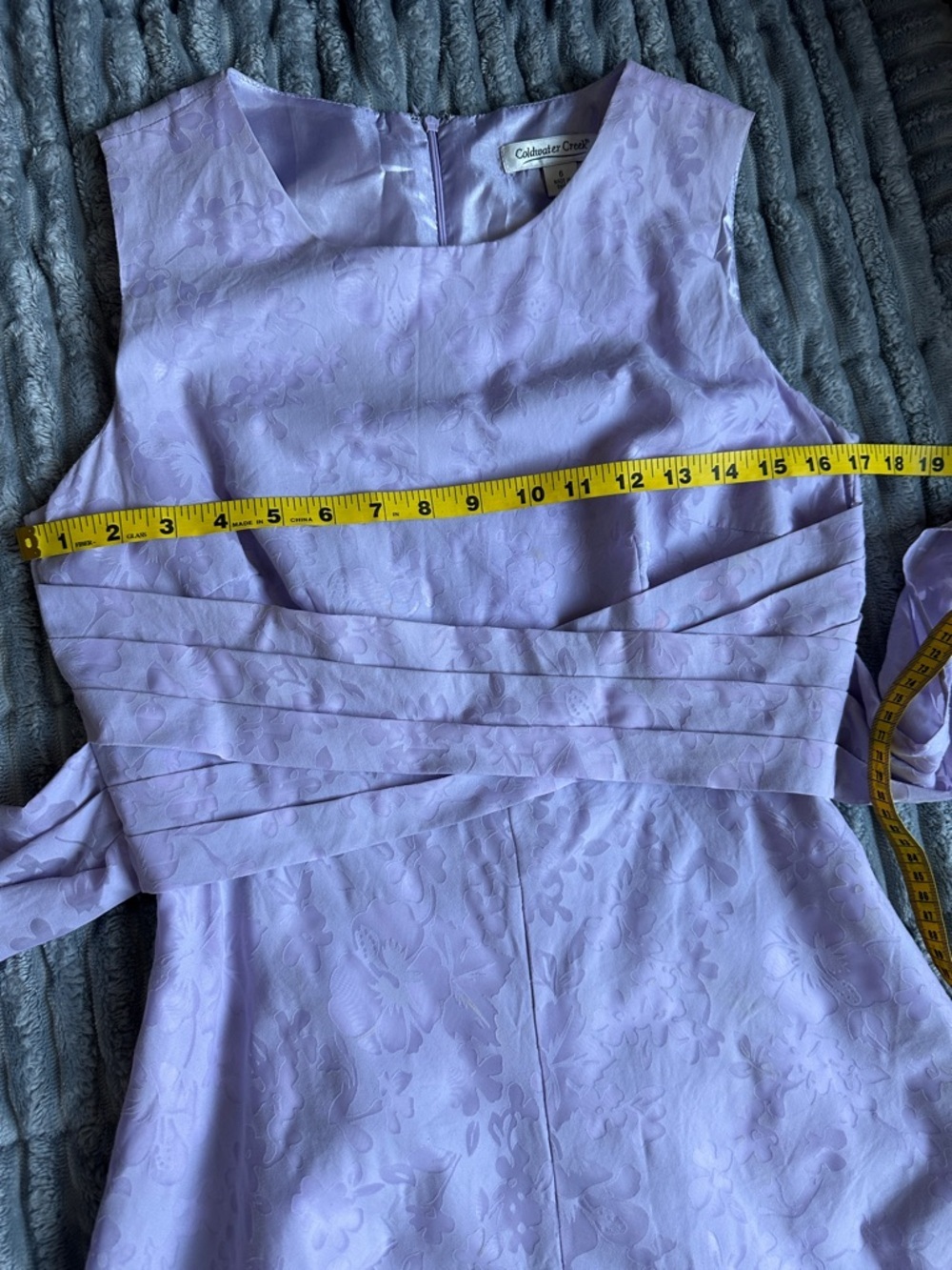 Coldwater Creek Sleeveless Lavender Floral A-Line tea midi Dress - Picture 6 of 8